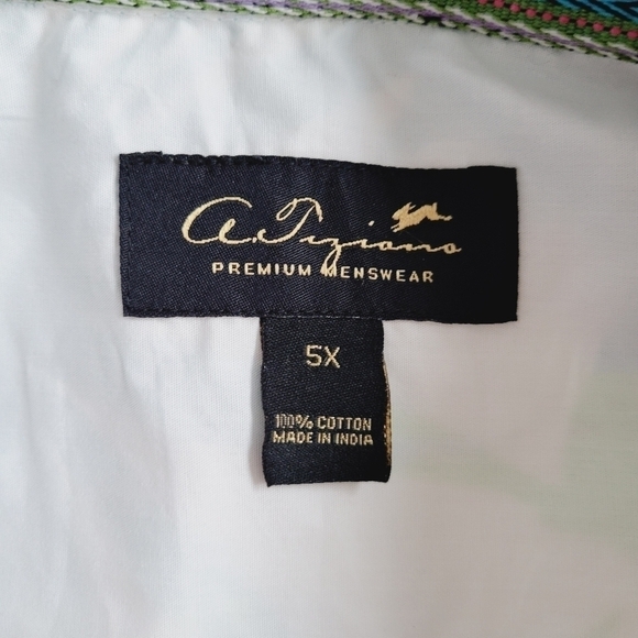 Men's A. Tiziano Palm Print Short Sleeve Button Down Shirt - Picture 7 of 10